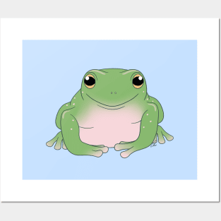 Whites Tree Frog or Australian Green Tree Frog, Green Coloration Posters and Art